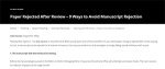 Paper Rejected After Review – 9 Ways to Avoid Manuscript Rejection