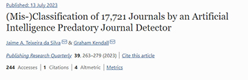 (MIS-)CLASSIFICATION OF 17,721 JOURNALS BY AN ARTIFICIAL INTELLIGENCE PREDATORY JOURNAL DETECTOR