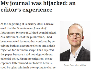MY JOURNAL WAS HIJACKED: AN EDITOR’S EXPERIENCE