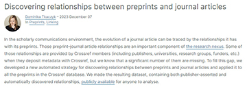 DISCOVERING RELATIONSHIPS BETWEEN PREPRINTS AND JOURNAL ARTICLES