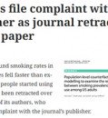 AUTHORS FILE COMPLAINT WITH PUBLISHER AS JOURNAL RETRACTS VAPING PAPER