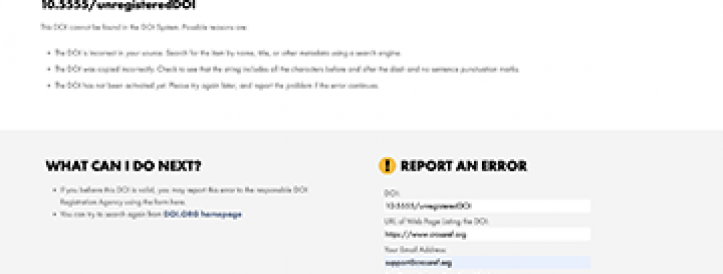 MAY 2023 - DOI ERROR REPORTS AND UNREGISTERED DOIS