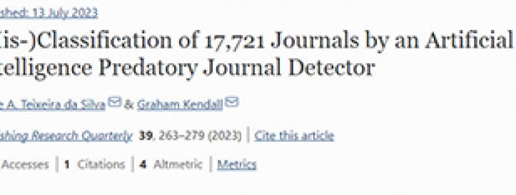 (MIS-)CLASSIFICATION OF 17,721 JOURNALS BY AN ARTIFICIAL INTELLIGENCE PREDATORY JOURNAL DETECTOR