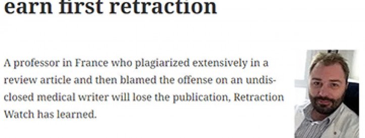 PROFESSOR WHO BLAMED PLAGIARISM ON GHOSTWRITER TO EARN FIRST RETRACTION