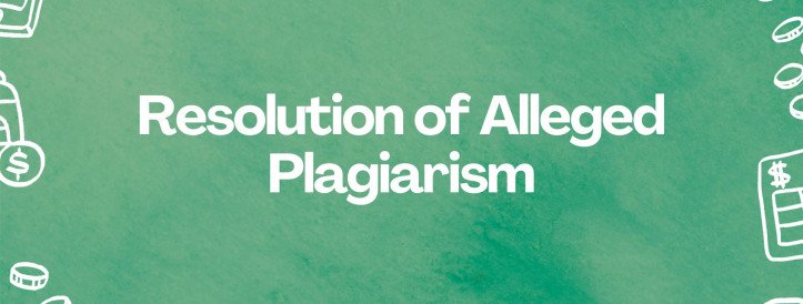 Resolution of Alleged Plagiarism